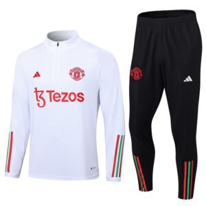 Manchester City 2023-24 Half-Zip Trainingsanzug Weiß