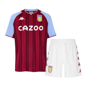 Kit de camisola e calções Aston Villa 2021/22 Home Kids