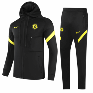 Chelsea 2021-22 Giacca con cappuccio Tuta nera