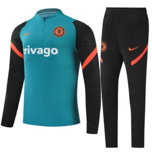 Tuta da ginnastica Chelsea 2021-22 con mezza zip Blu e nero