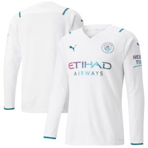 Manchester City 2021/22 Away Authentic Player Version Jersey à manches longues