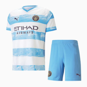 Manchester City 2022/23 Jahrestag Erwachsene Trikot und Shorts Kit