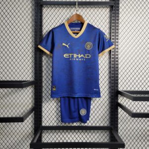 Maglia e pantaloncini Manchester City 2023/24 Blu Edizione Speciale Kit Bambini
