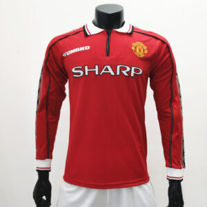 Maglia retrò a maniche lunghe del Manchester United 1998/1999 Home