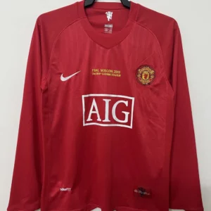 Manchester United 2008 Cl Final Home Long Sleeves Retro Jersey