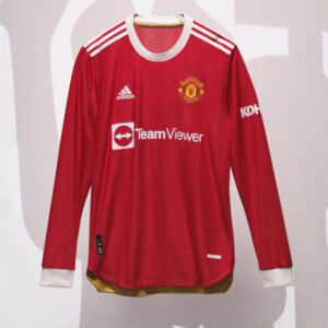 Manchester United 2021/22 Home Authentic Lange Ärmel Spieler Version Jersey