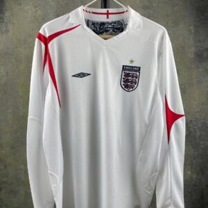 Maglia retrò a maniche lunghe dell'Inghilterra dei Mondiali 2006