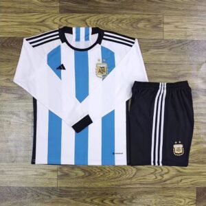 Argentine 2022 Home Long Sleeve Adult Jersey and Shorts Kit
